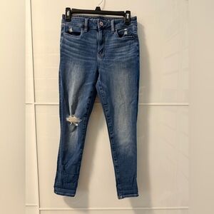 American Eagle Outfitters Blue Distressed Skinny Jeans